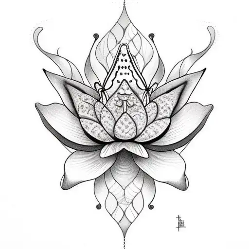 Half Butterfly Half Lotus Flower
