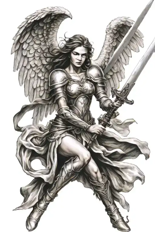Female Angel Warrior With Sword