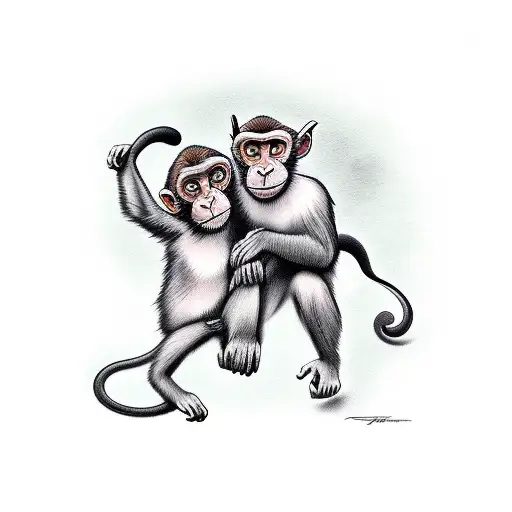 Monkey And Mouse Riding Goat
