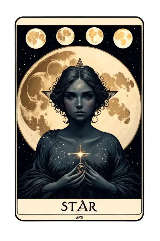 Star Tarot Card Featuring Moon Phases