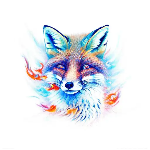 A Fox Dancing Gracefully Amidst Swirling Flames