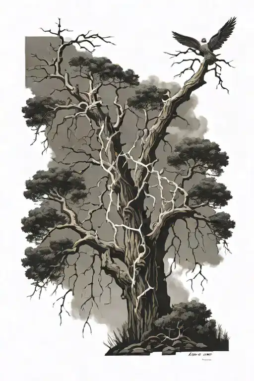 Dead Trees Raining Lightening Bolts Dead Nature