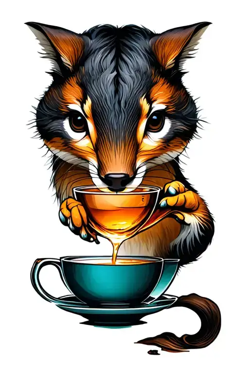 Forest Animal Drinking Tea