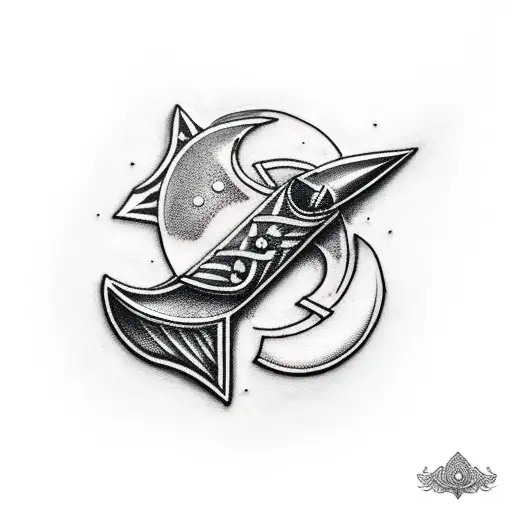 Mens Dagger And Crescent Moon