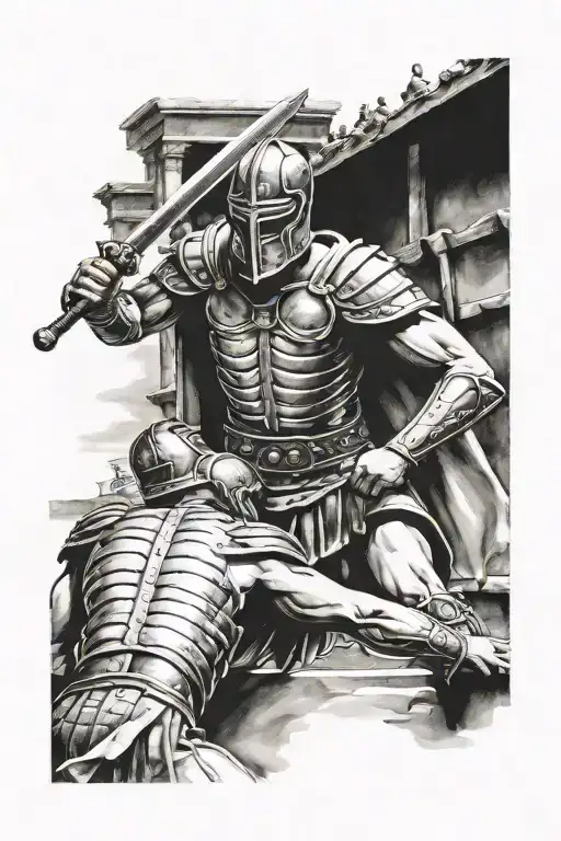 Roman Gladiator Killing Someone