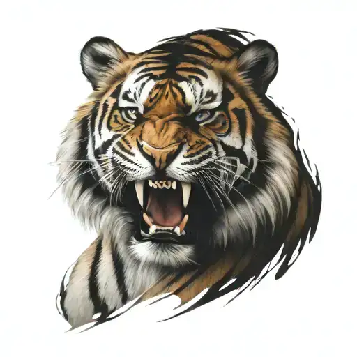 Angry Sad Tiger Face