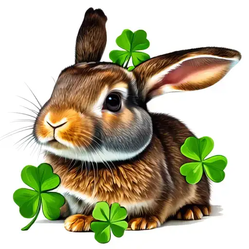 Rabbit With Shamrock Looking Gritty