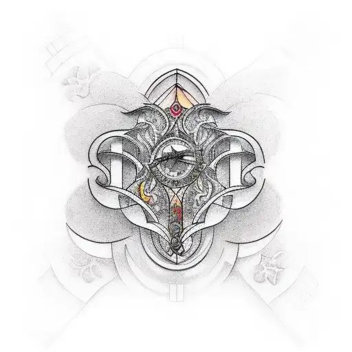Combine Gothic Arches And Stained Glass Windows In A Tattoo Design