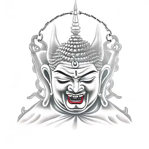 Devil Buddha In Chains