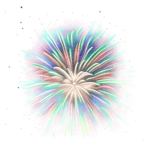 School Bus Flying Through Galaxy With Fireworks In Background