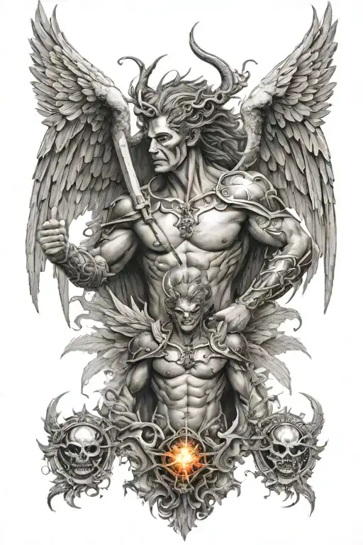 Angels And Demons Heaven And Hell Battle Theme Arm Sleeve