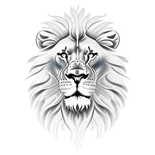 Tress At The Bottom With Lion Face And Angel Behind