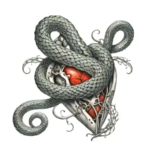 Snake Entangling A Real Heart