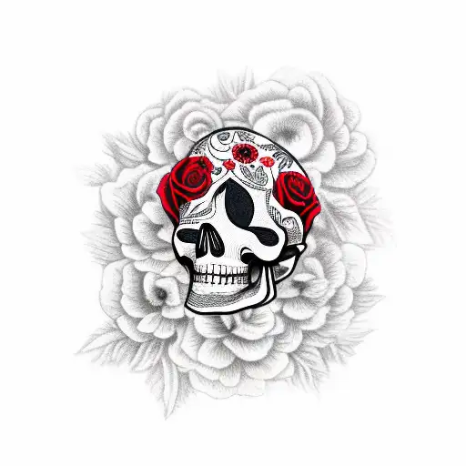 Los Muerto Red Black With Flowers