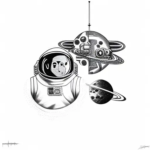 Astronaut Flying Through Space