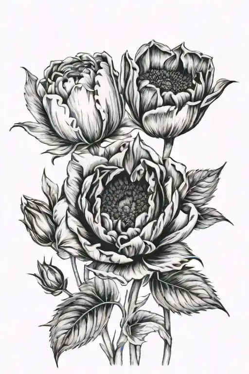 Tulip And Rose And Sunflower