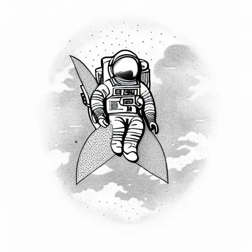 Astronaut Flying Through Space