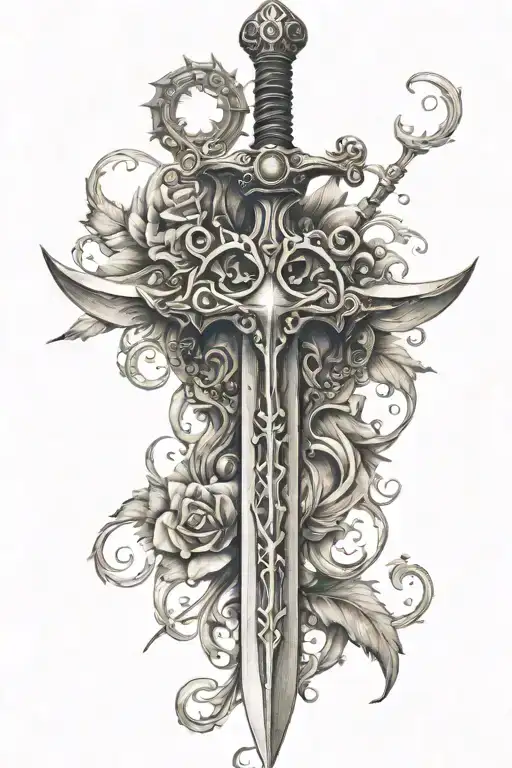 Ornate Sword With Hearts