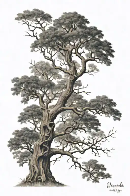 Leafless Tree With Names On The Branch