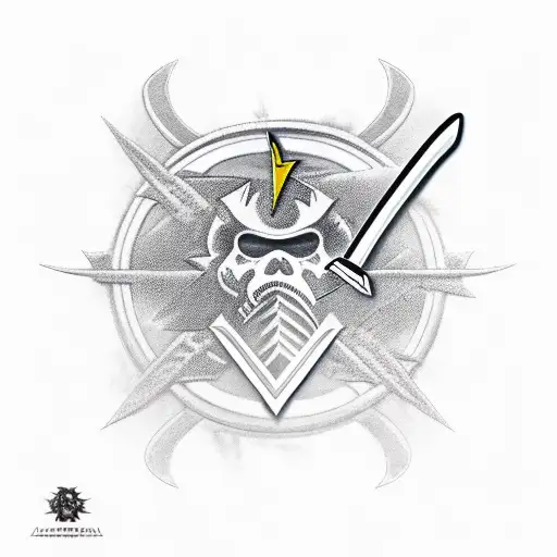 A Katana Blade Wrapped In Lightning With A Cross Hilt