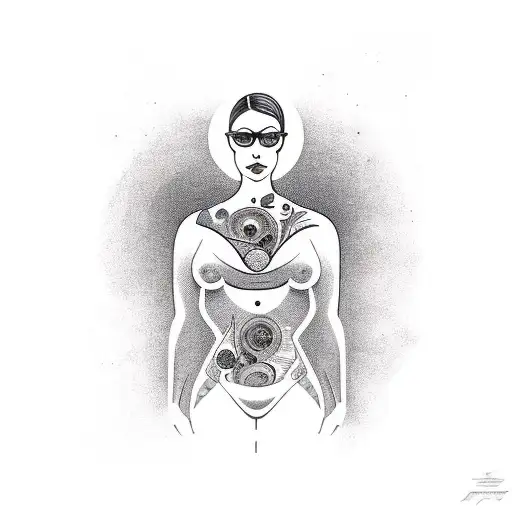 A Woman Body With A Mountain Behind Seeking Space