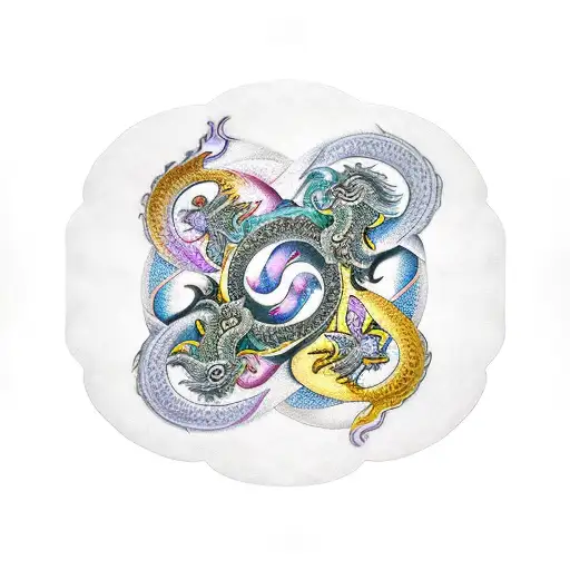 Dragon Yin And Yang Cherry Blossom