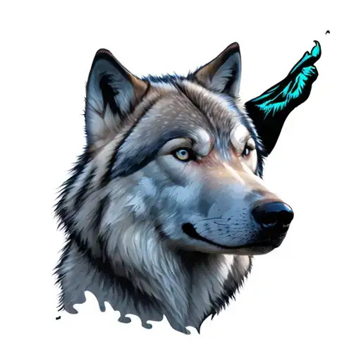 Husky And Wolf Silhouette