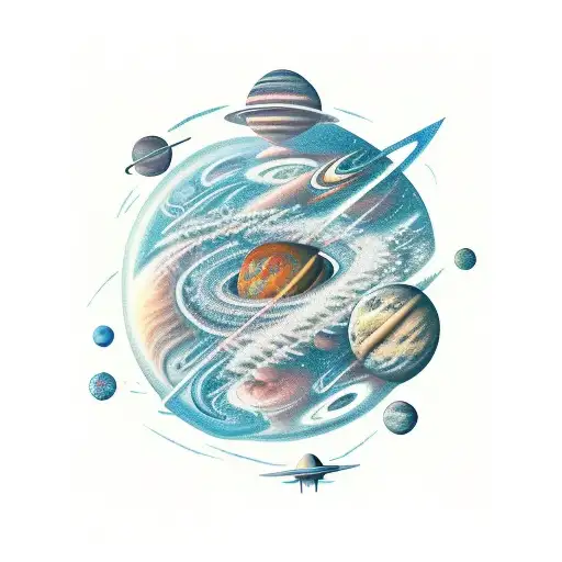 Wonders Of Outer Space Combined With A Sharp Pattern