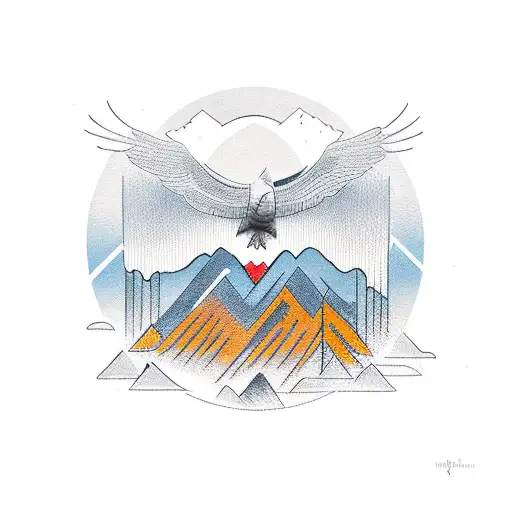 Nordic Crow With Mountains