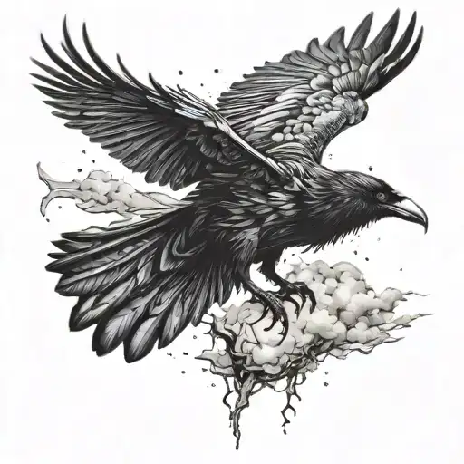 Dying Raven Falling Out Of The Sky Upside Down Full