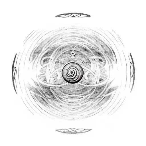 A Celtic-inspired Solar System With Each Planet Represented By A Different Wood Grain Pattern