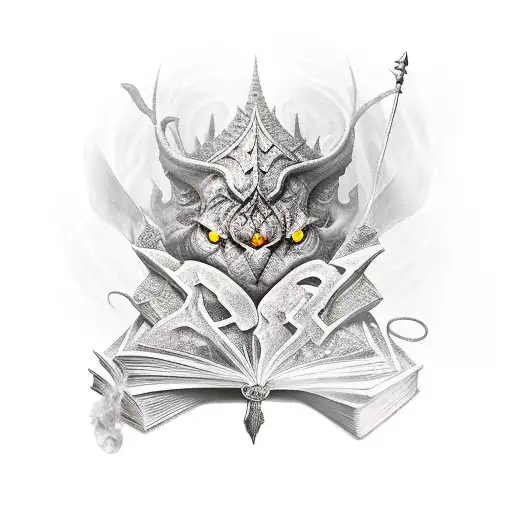 Fantasy Book Bursting With A Fantasy Work Within A Library