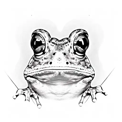 A Realistic Portrait Of A Coqui Frog Sitting On A Guitar Surrounded By Lush Tropical Plants