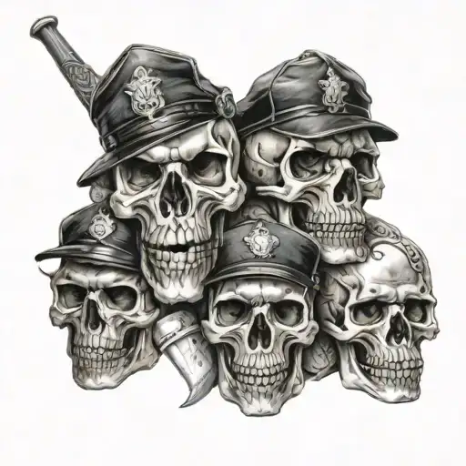 Skulls Baseball Halloween Police