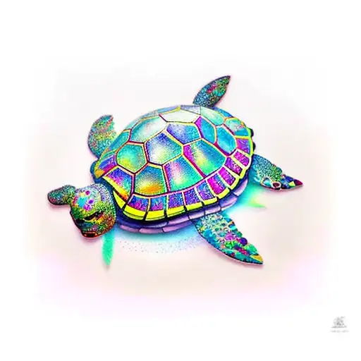 Glitter Turtle Colorfull