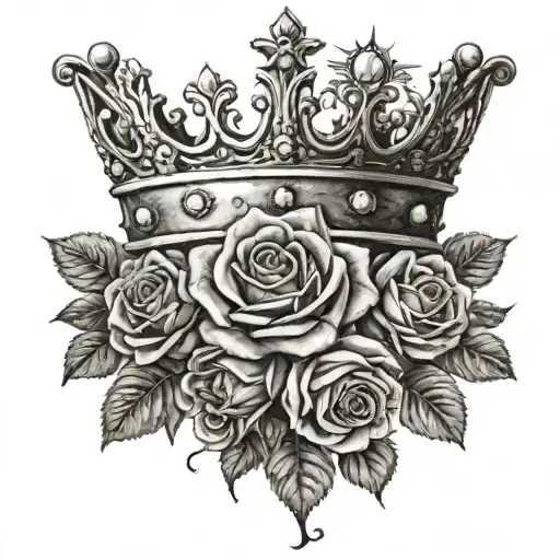 A Crown Surrounded By Roses