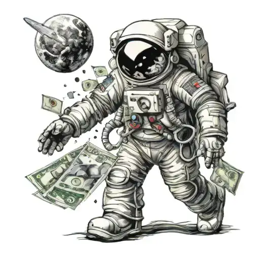 Space Man Money Life Growing