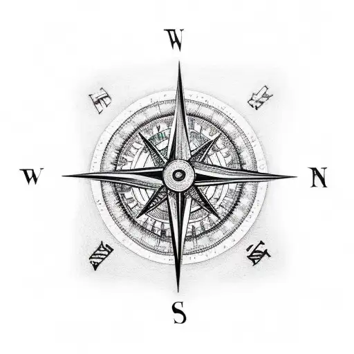 An Artistic Interpretation Of A Compass With Intricate Details