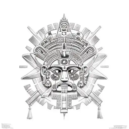 Aztec Temple With Solor Eclipse