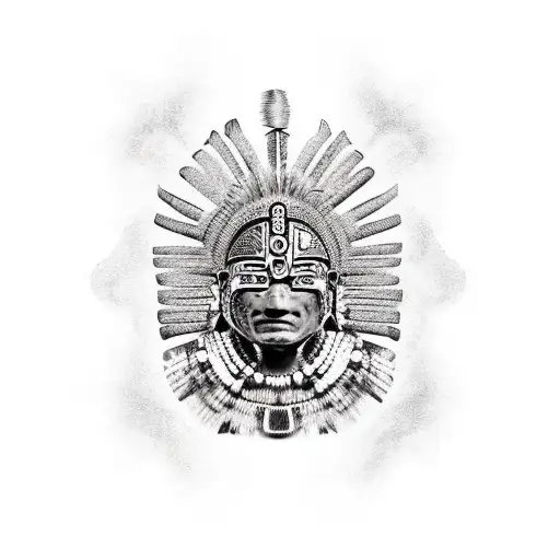 Aztec Warrior With Tribal