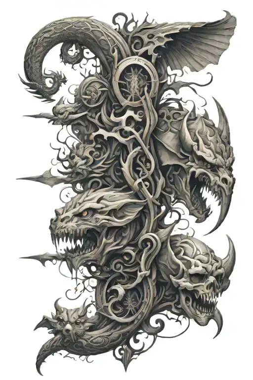 An Immersive And Majestic Work Of Art Depicting An Immersive Stylized Scale Of Good And Evil