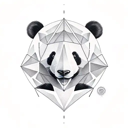 Panda Bear With Triangles Around