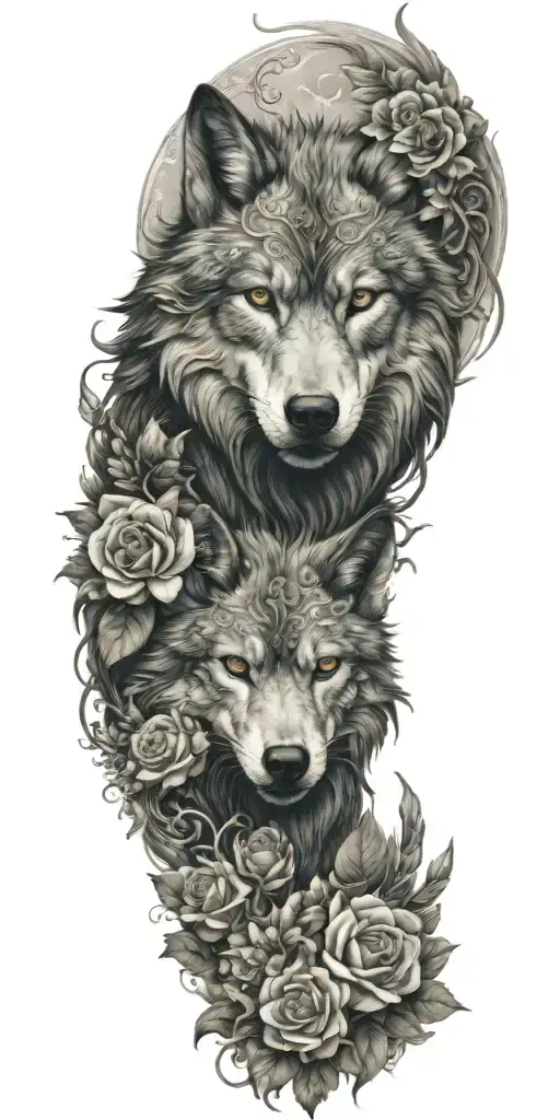 Wolf Dragon Floral
