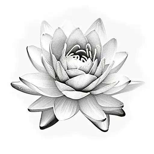 Water Lily Flowers With White Roses And Lavender