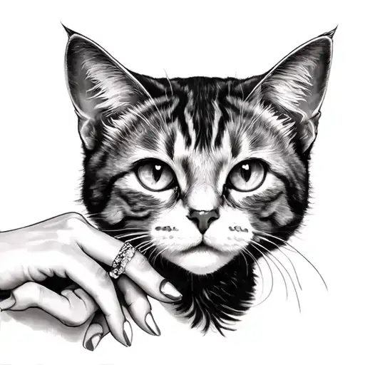 Pretty Cat Earred Woman Hand