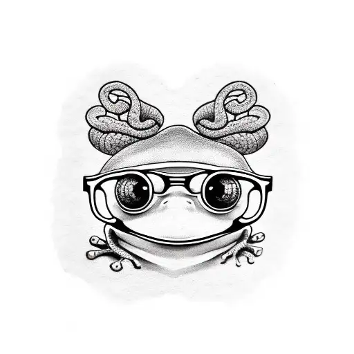 A Frog With Glasses On The Head And The Bit