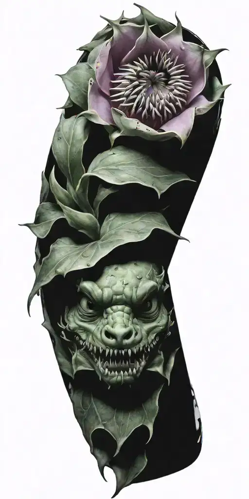 Dragonfruit Floral With Dragon Head