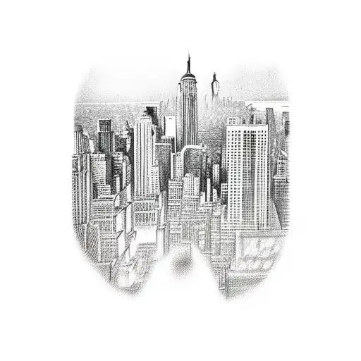 New York City Salesman On The Street With Skyline In The Backgroud