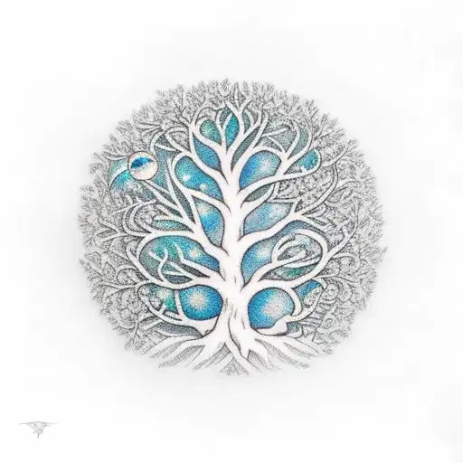 Tree Of Life With Flying Birds