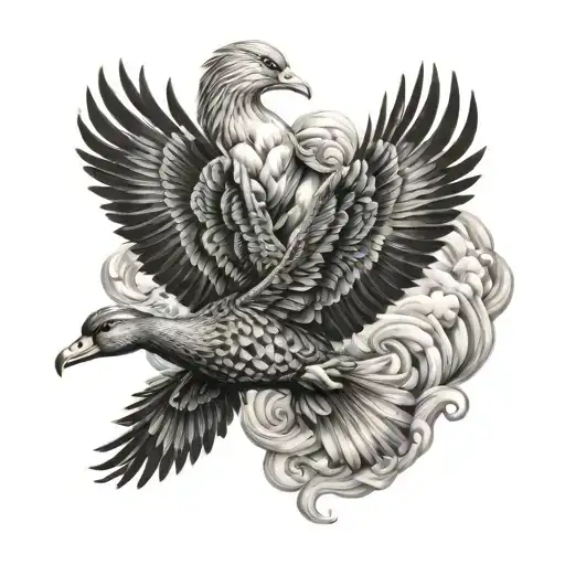 Flying Phoenix And Duck Combination